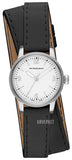 Burberry Utilitarian White Dial Black Leather Strap Watch for Women - BU7845