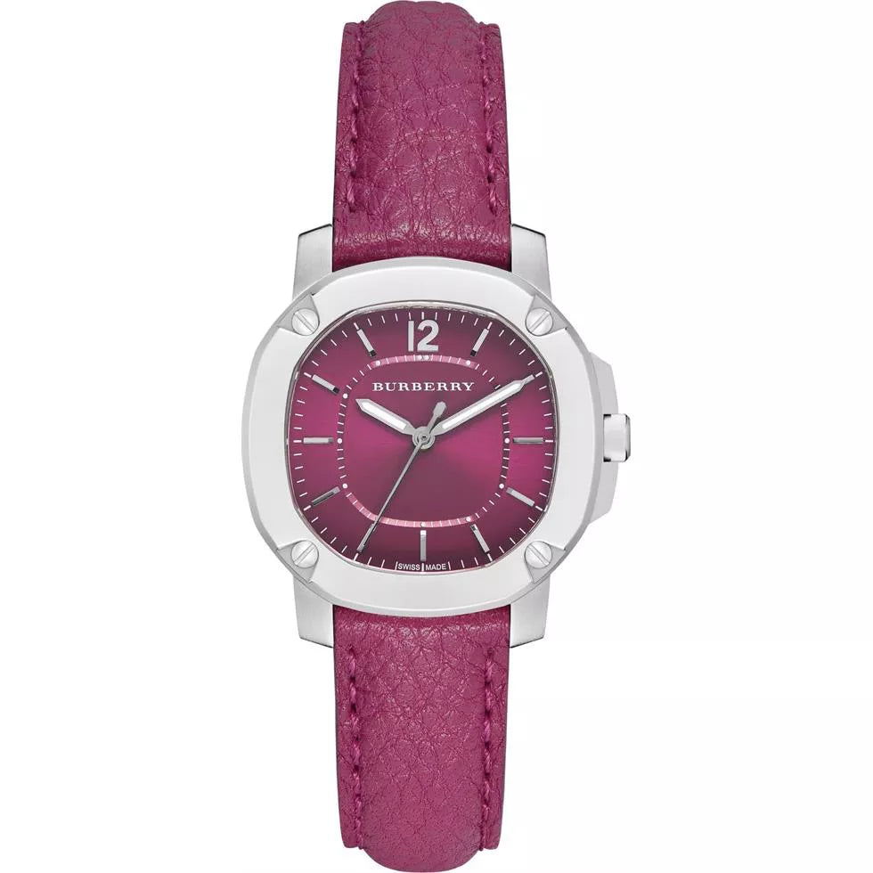 Burberry The Britain Pink Dial Pink Leather Strap Watch for Women - BBY1715