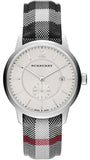 Burberry The Classic Horseferry Silver Dial Black Leather Strap Watch for Men - BU10002