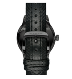 Burberry The Classic Round Horseferry Black Dial Black Leather Strap Watch for Men - BU10010