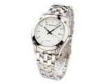Burberry Heritage Check White Dial Silver Steel Strap Watch for Women - BU1853