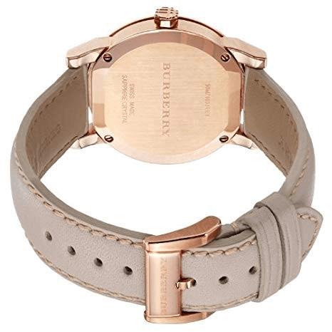 Burberry The City Beige Dial Brown Leather Strap Watch for Women - BU9014