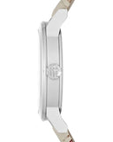 Burberry The City White Dial Beige Leather Strap Watch for Women - BU9132