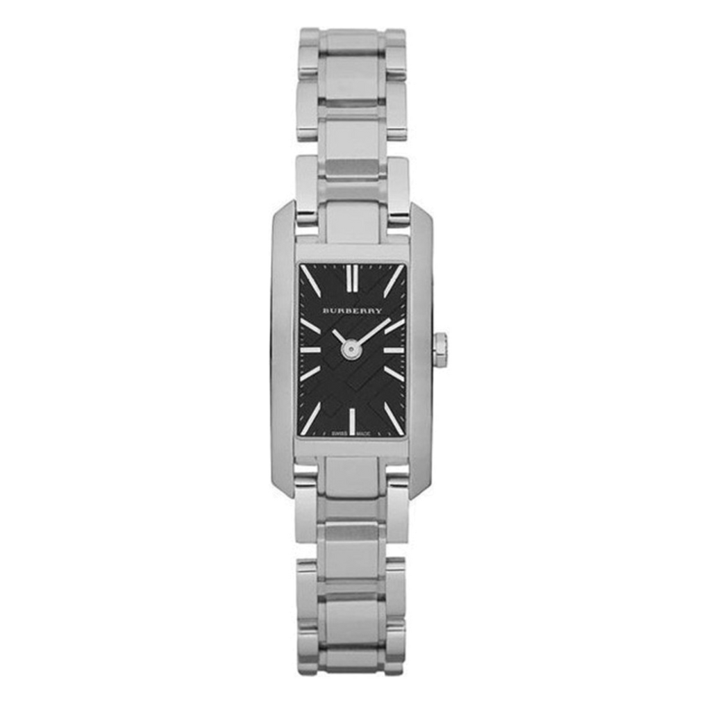 Burberry Heritage Black Dial Silver Steel Strap Watch For Women - BU9601