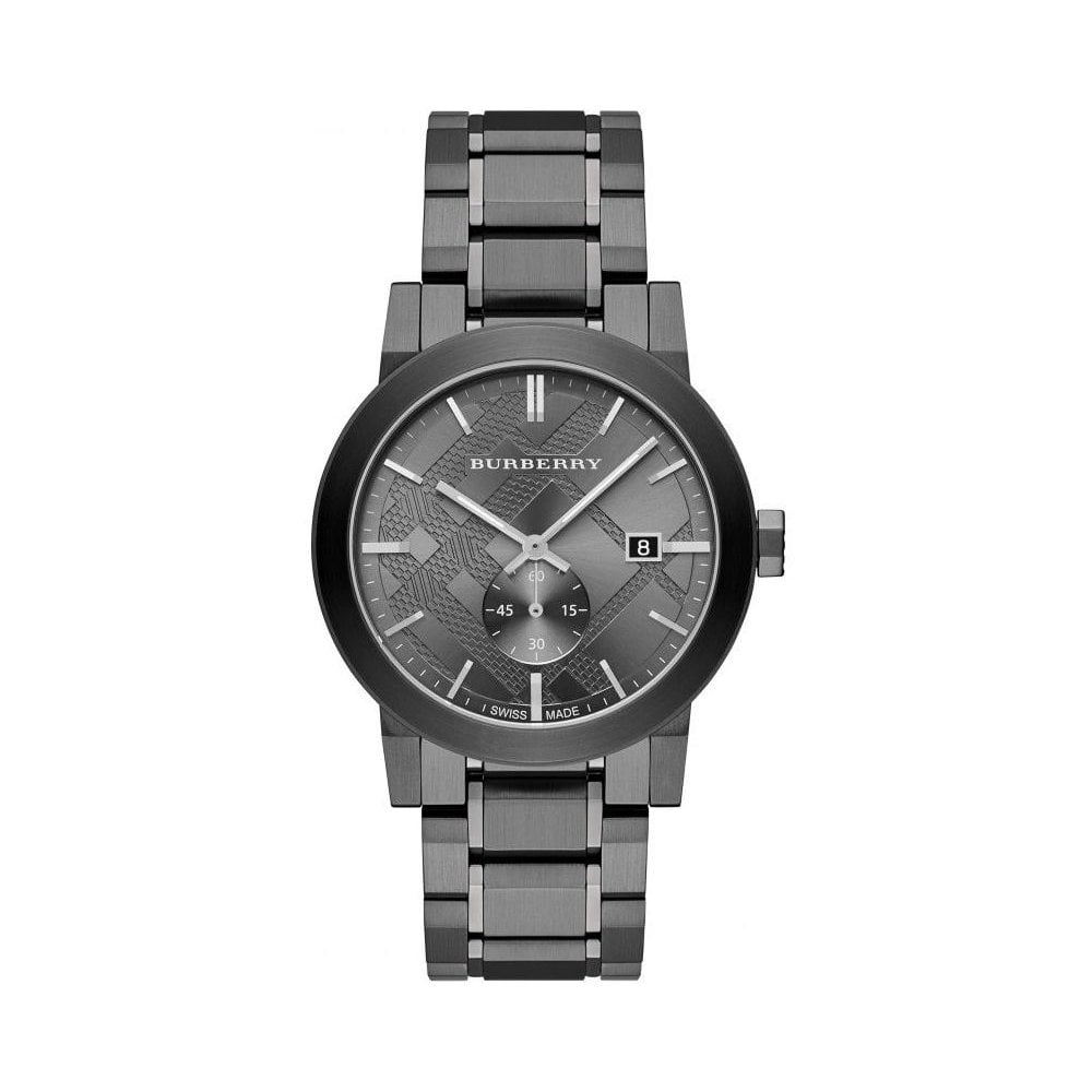 Burberry The City Black Dial Black Steel Strap Watch for Men - BU9902
