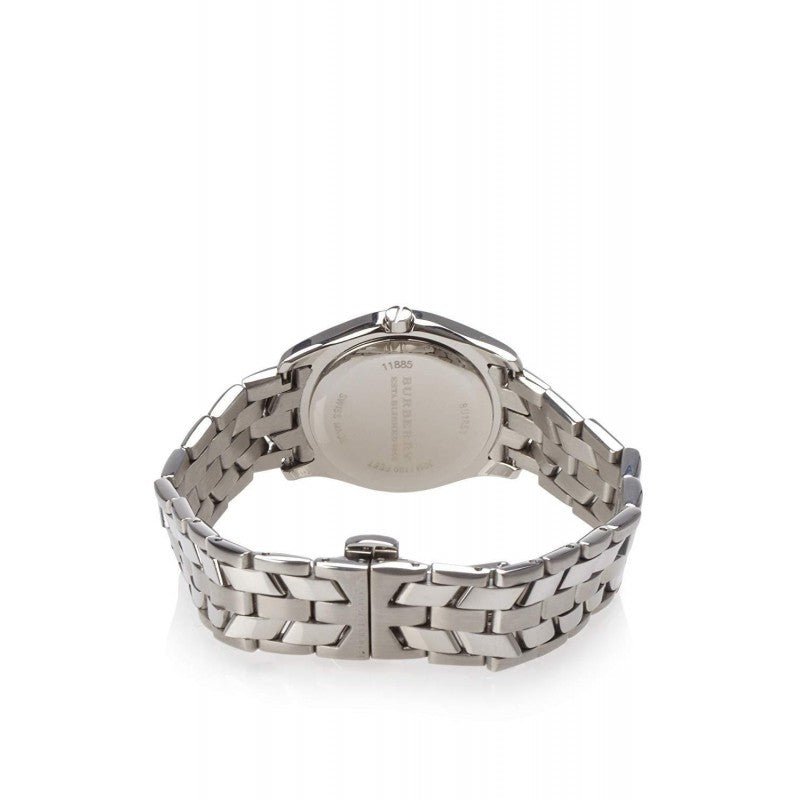 Burberry Heritage Check White Dial Silver Steel Strap Watch for Women - BU1853