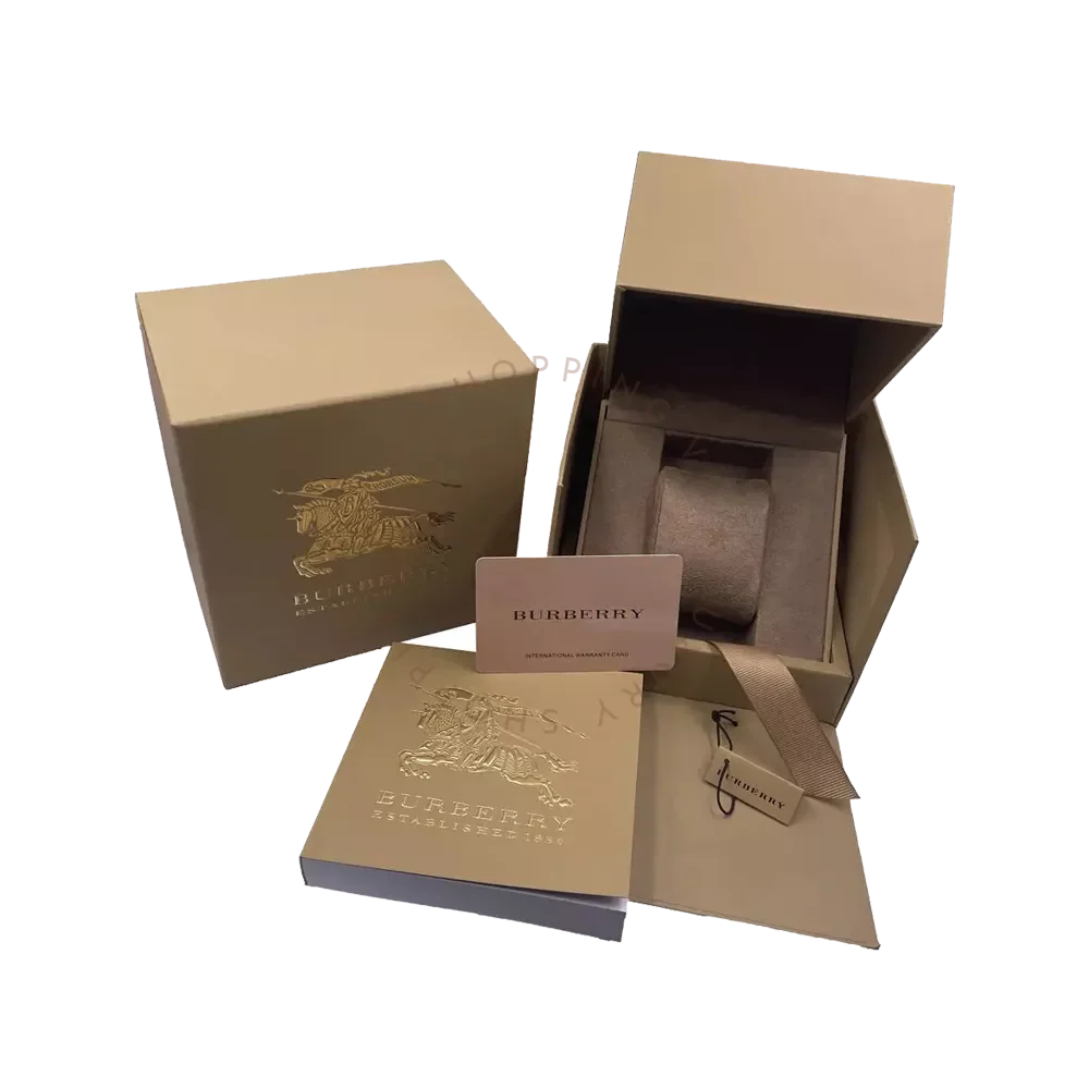 Burberry Britain Diamonds Grey Dial Grey Leather Strap Watch for Women - BBY1810