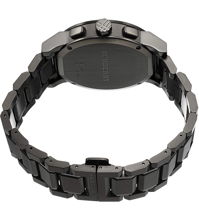 Burberry The City Grey Dial Gunmetal Grey Steel Strap Watch for Men - BU9354