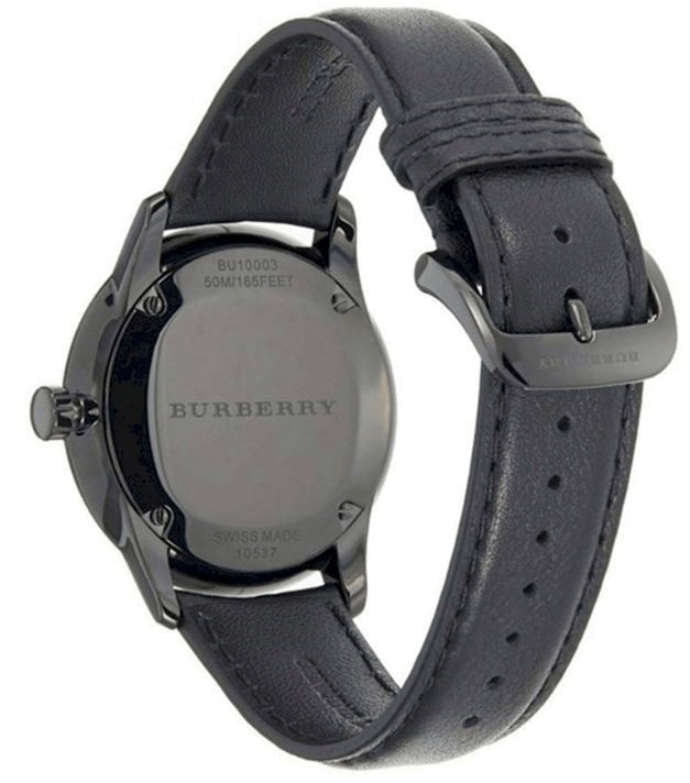 Burberry The Classic Black Dial Black Leather Strap Watch for Men - BU10003