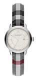 Burberry Classic Stone Silver Dial Horseberry Black Leather Strap Watch for Women - BU10103