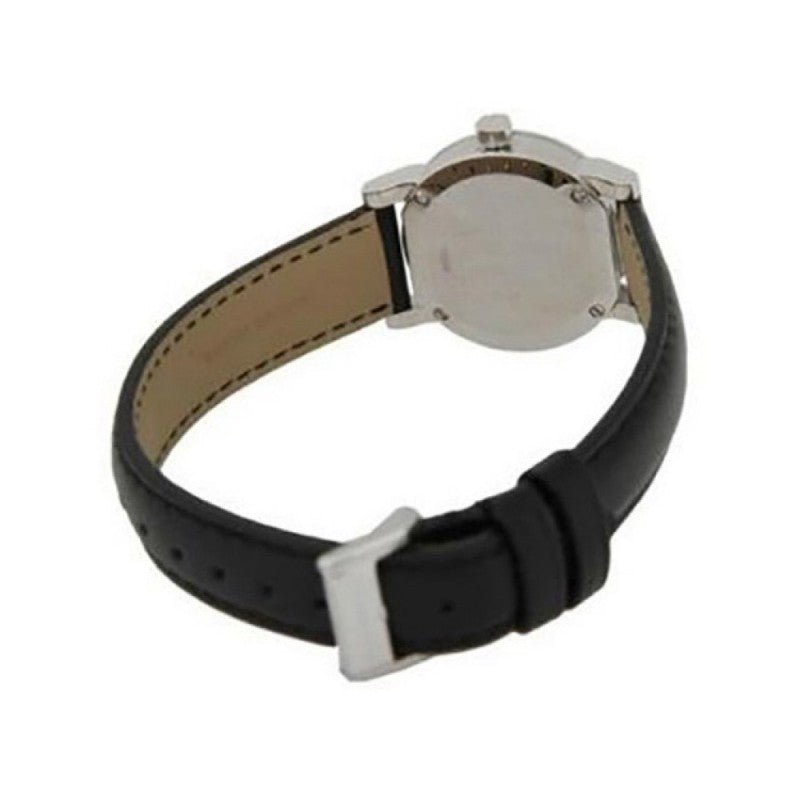 Burberry The City White Dial Black Leather Strap Watch for Women - BU9206
