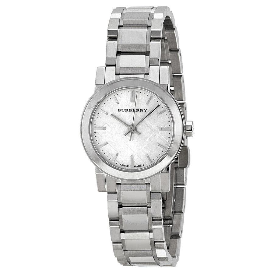 Burberry The City Silver Diamonds Dial Silver Steel Strap Watch for Women - BU9230