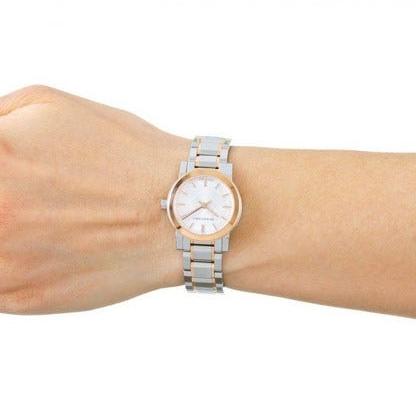 Burberry The City Silver Dial Two Tone Steel Strap Watch for Women - BU9205