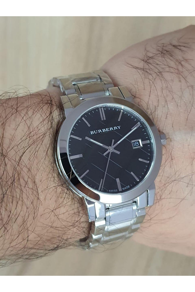 Burberry The City Black Dial Silver Stainless Steel Strap Watch for Women - BU9001