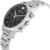 Emporio Armani Luigi Black Dial Silver Steel Strap Watch For Men - AR1894