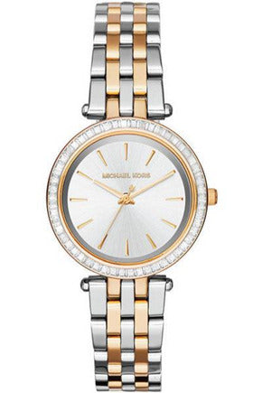 Michael Kors Darci White Dial Two Tone Steel Strap Watch for Women - MK3323