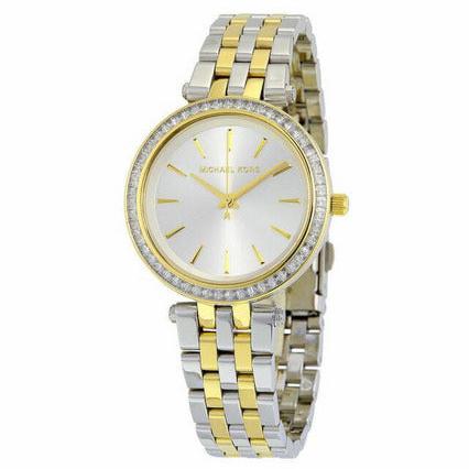 Michael Kors Darci Silver Dial Two Tone Steel Strap Watch for Women - MK3405