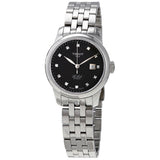 Tissot Le Locle Automatic Diamonds Mother of Pearl Black Dial Silver Steel Strap Watch For Women - T006.207.11.126.00