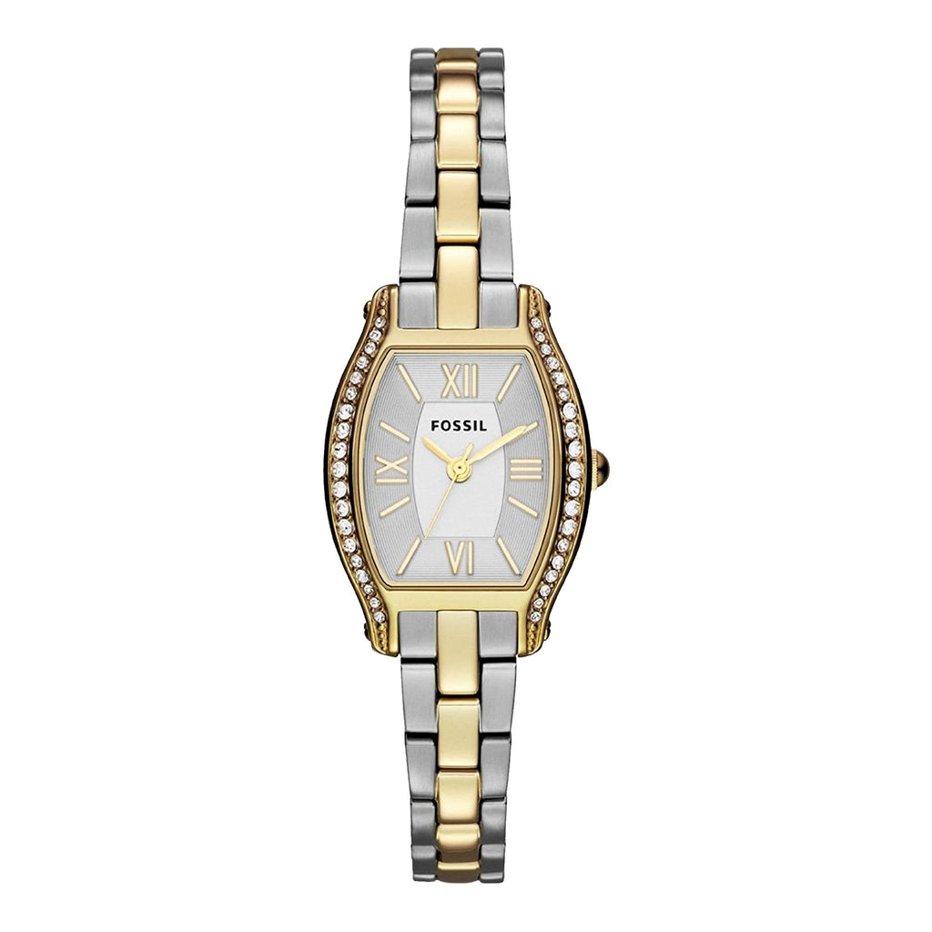 Fossil Molly Silver Dial Two Tone Steel Strap Watch for Women - ES3287
