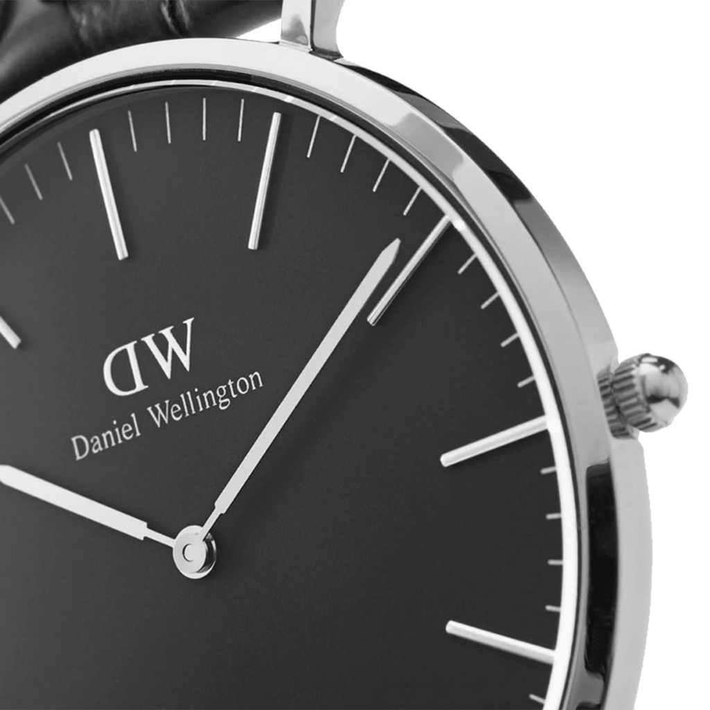 Daniel Wellington Classic Sheffield Black Dial Black Leather Strap Watch For Men - DW00100133