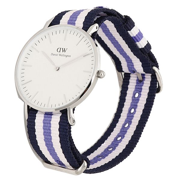 Daniel Wellington Classic Trinity White Dial Three Tone Nylon Strap Watch For Women - 0609DW