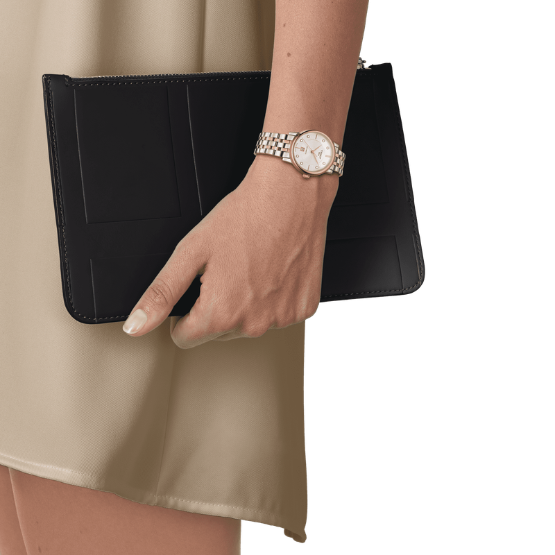 Tissot T Classic Carson Premium 30 White Dial Two Tone Steel Strap Watch for Women - T122.207.22.031.01