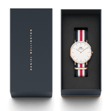 Daniel Wellington Classic Canterbury White Dial Two Tone NATO Strap Watch For Women - DW00100030