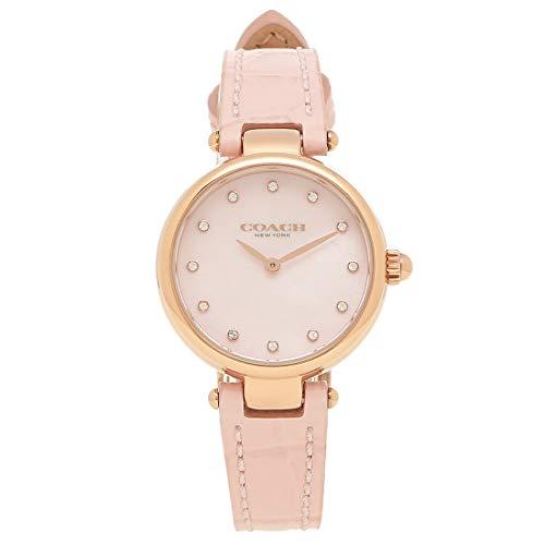 Coach Hayley Mother of Pearl Pink Dial Pink Leather Strap Watch for Women - 14503537