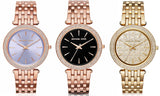 Michael Kors Darci Purple Dial Rose Gold Steel Strap Watch for Women - MK3400