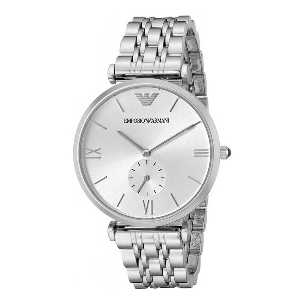 Emporio Armani Classic Silver Dial Silver Steel Strap Watch For Men - AR1819