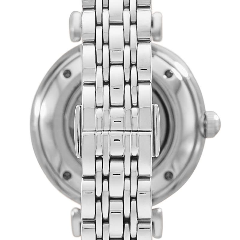 Emporio Armani Gianni T-Bar Automatic Silver Dial Silver Steel Strap Watch For Women - AR60022
