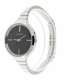 Calvin Klein Lively Black Dial Silver Steel Strap Watch for Women - K4U23121