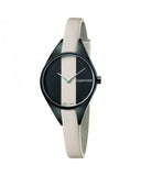 Calvin Klein Rebel Cream Black Dial Cream Leather Strap Watch for Women - K8P237X1