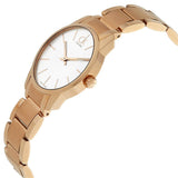 Calvin Klein City White Mother of Pearl Dial Rose Gold Steel Strap Watch for Women - K2G23646