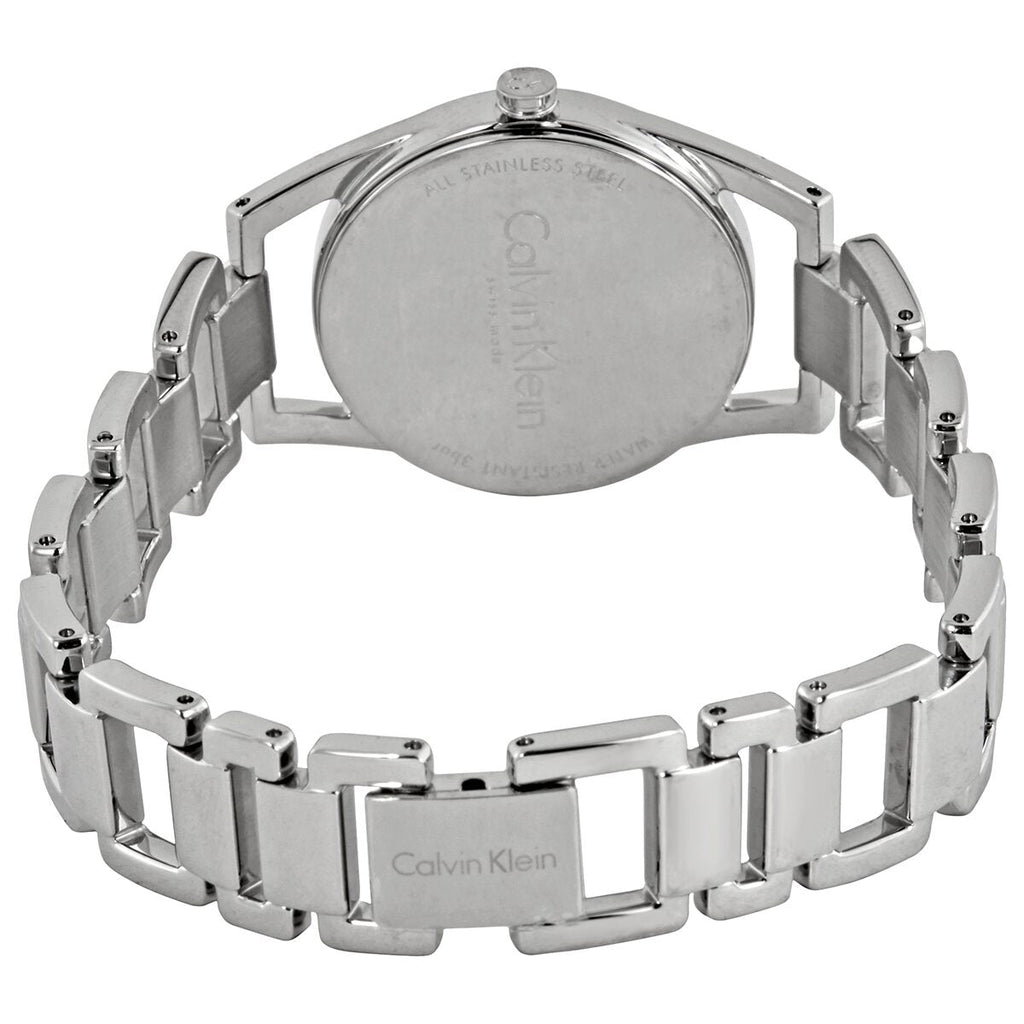 Calvin Klein Dainty Silver Dial Silver Steel Strap Watch for Women - K7L23146