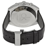 Calvin Klein Masculine Chronograph Black Dial Black Leather Strap Watch for Men - K2H27102