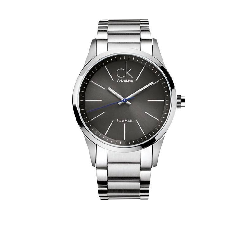 Calvin Klein Bold Grey Dial Silver Steel Strap Watch for Men - K2241107