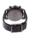 Calvin Klein City Chronograph Grey Dial Black Leather Strap Watch for Men - K2G177C3