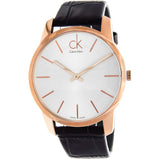 Calvin Klein City White Dial Brown Leather Strap Watch for Men - K2G21629