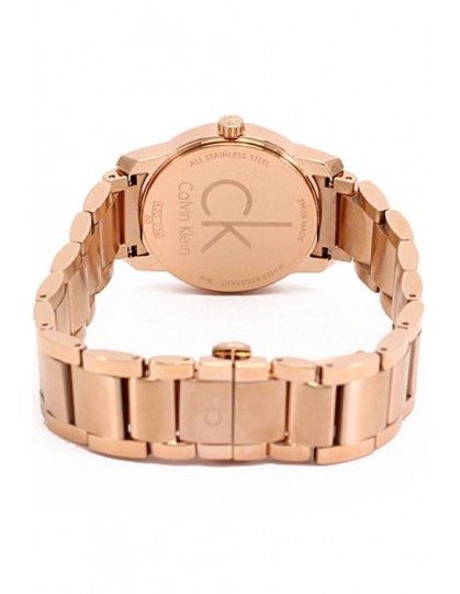 Calvin Klein City White Mother of Pearl Dial Rose Gold Steel Strap Watch for Women - K2G23646