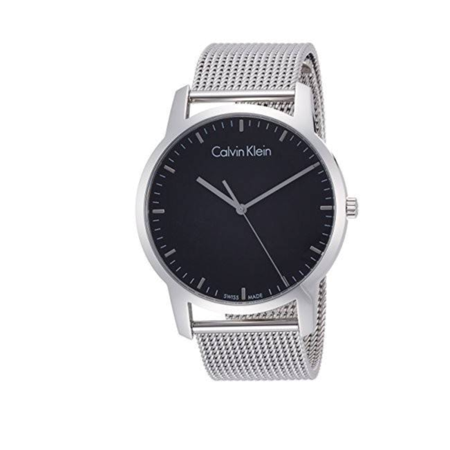 Calvin Klein City Chronograph Black Dial Silver Mesh Bracelet Watch for Men - K2G2G121