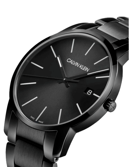 Calvin Klein City Quartz Black Dial Black Steel Strap Watch for Men - K2G2G4B1