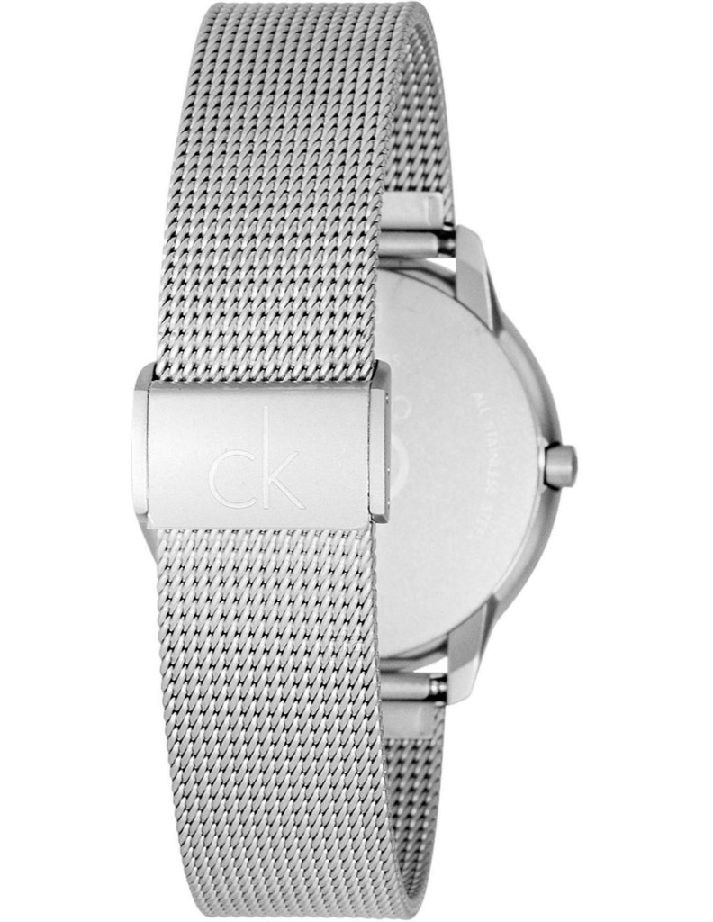 Calvin Klein Minimal Silver Dial Silver Mesh Bracelet Watch for Men - K3M21126