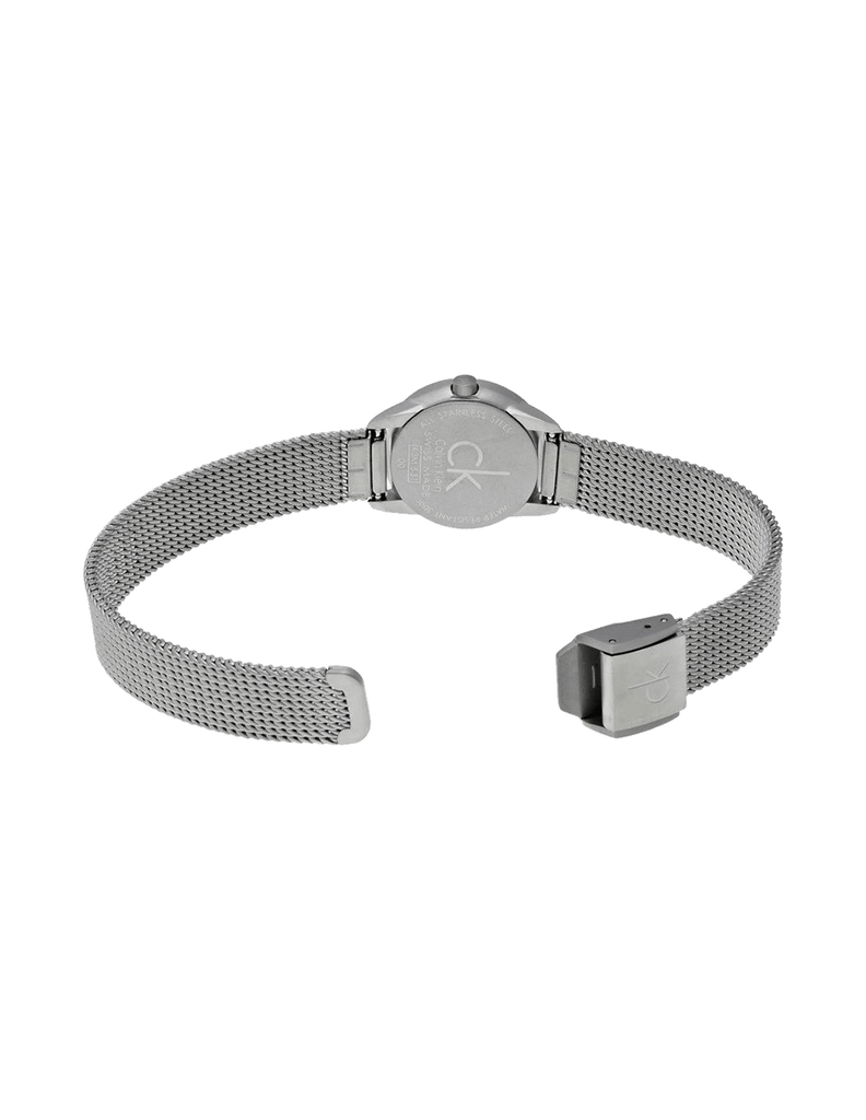 Calvin Klein Minimal Black Dial Silver Mesh Bracelet Watch for Women - K3M53151