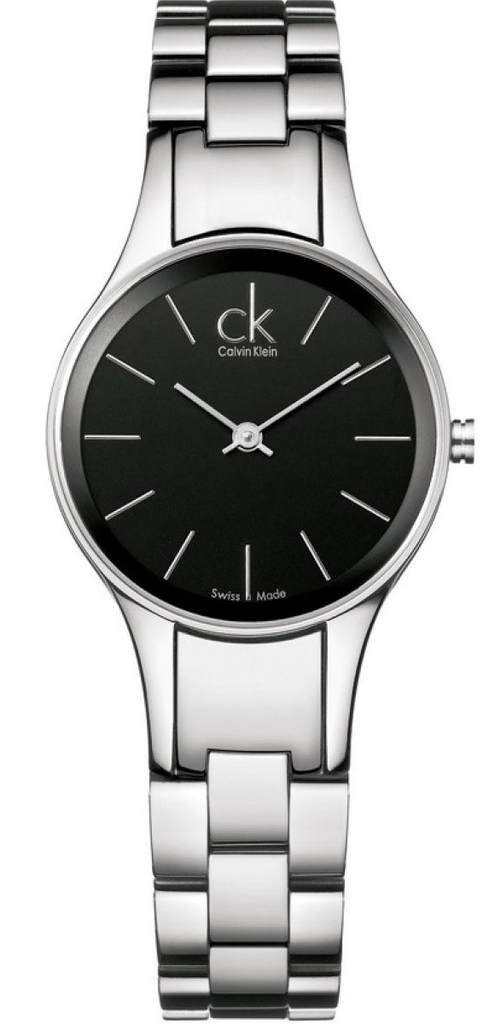Calvin Klein Simplicity Black Dial Silver Steel Strap Watch for Women - K4323130
