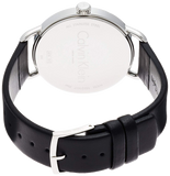 Calvin Klein Even Silver Black Leather Strap Watch for Women - K7B231C6