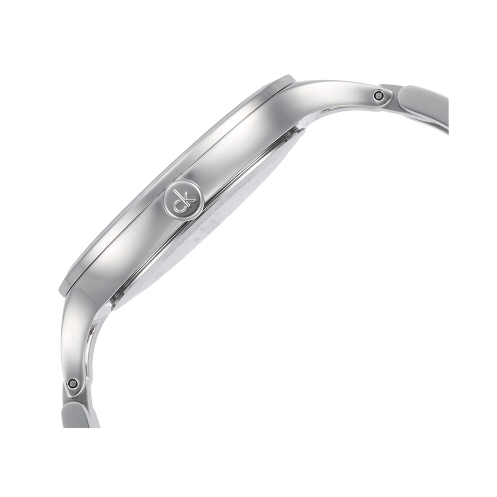 Calvin Klein Graphic Black Dial Silver Steel Strap Watch for Women - K7E23141