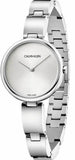 Calvin Klein Wavy Silver Dial Silver Steel Strap Watch for Women - K9U23146