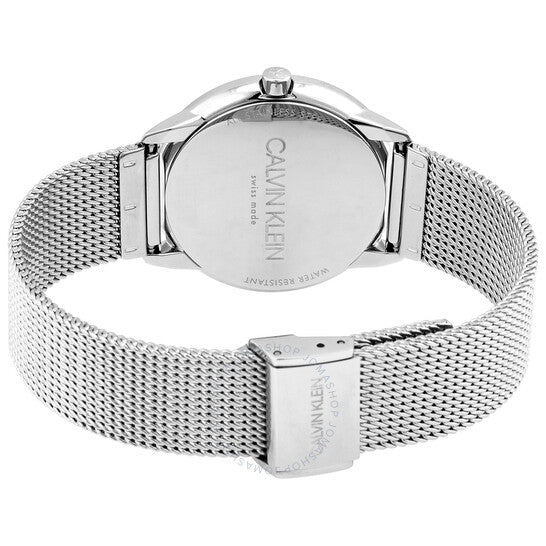 Calvin Klein Minimal SIlver Dial Silver Mesh Bracelet Watch for Women - K3M221Y6