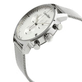 Calvin Klein City Chronograph White Dial Silver Mesh Bracelet Watch for Men - K2G27126